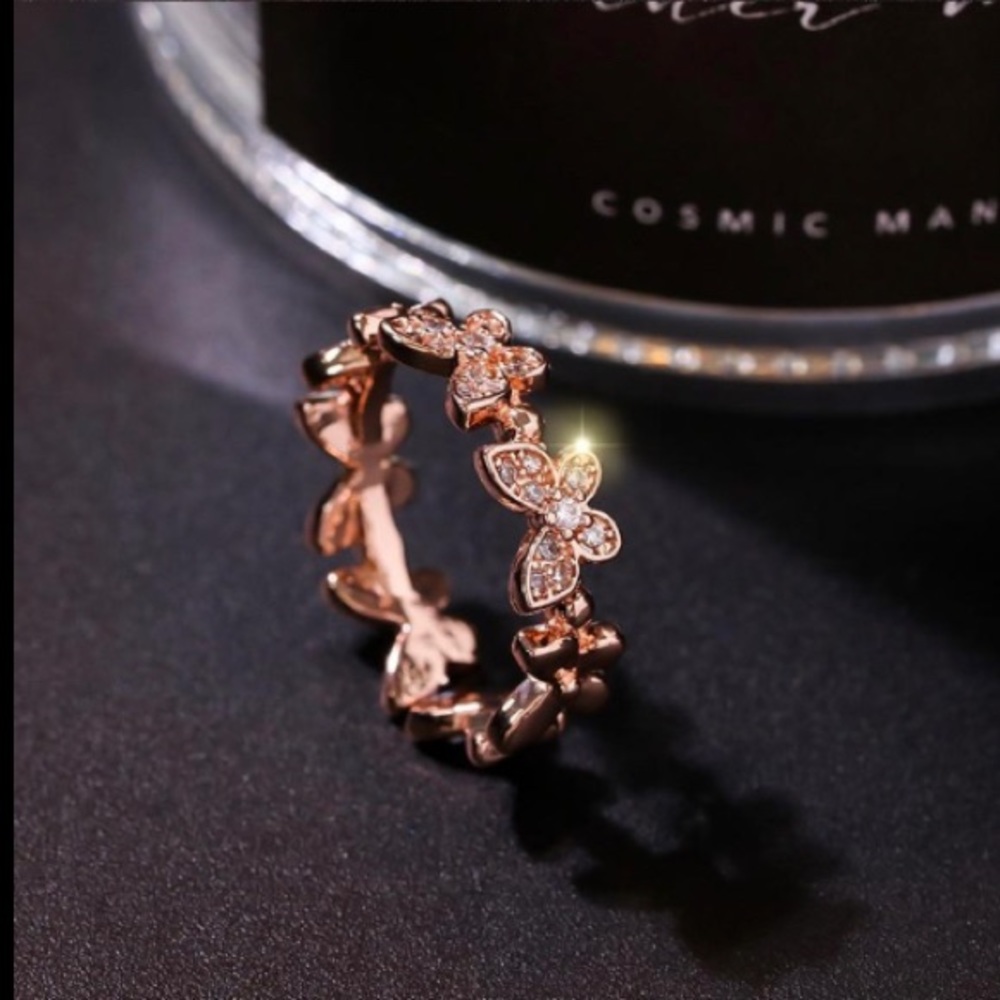 Rose Gold Butterfly Ring Adjustable & Stunning
